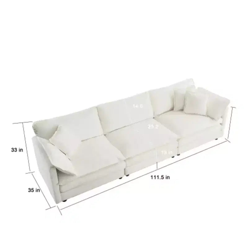Oversized Modular Sofa: L-Shape, Reversible Ottoman, Comfy Upholstery