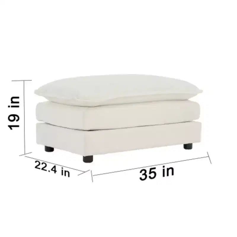 Oversized Modular Sofa: L-Shape, Reversible Ottoman, Comfy Upholstery