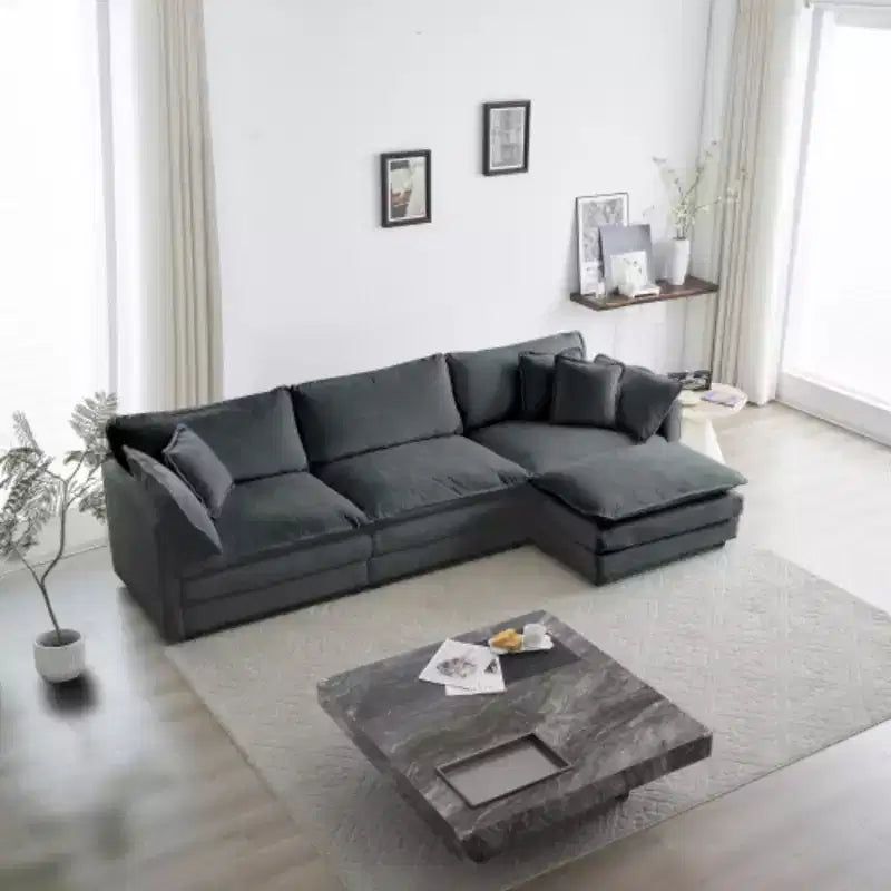 Oversized Modular Sofa: L-Shape, Reversible Ottoman, Comfy Upholstery