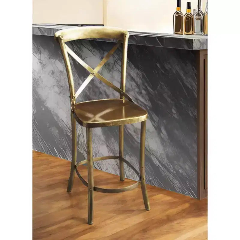 Sedia con barra in ferro dorato 24K