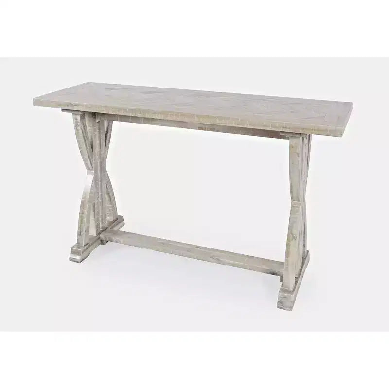 Jofran,Fairview Transitional Herringbone Distressed Acacia Sofa Table- Gray Color