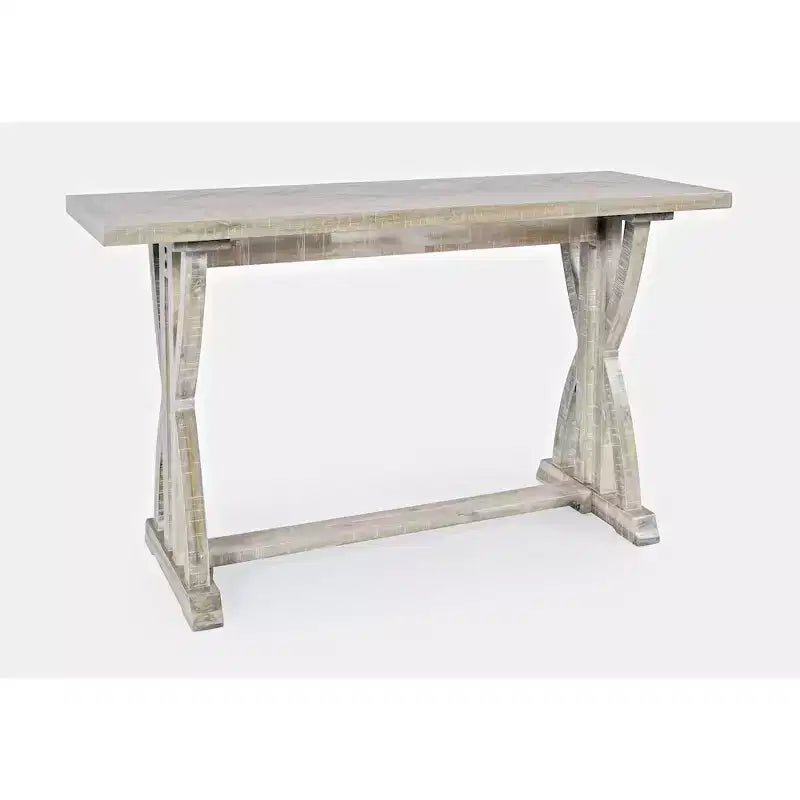 Jofran,Fairview Transitional Herringbone Distressed Acacia Sofa Table- Gray Color
