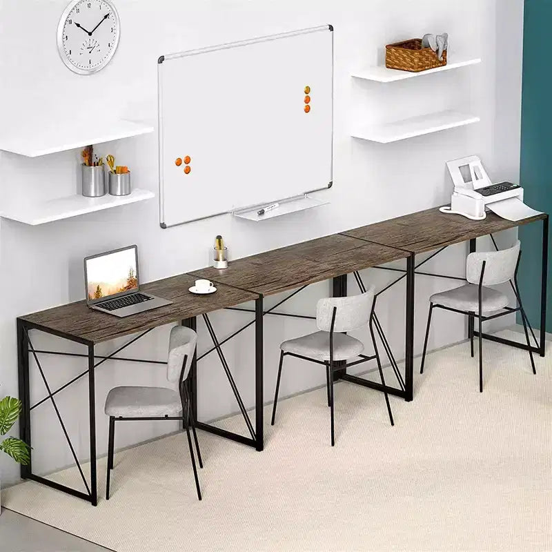 Bureau pliant moderne pour petit bureau d'ordinateur, marron, 99 cm