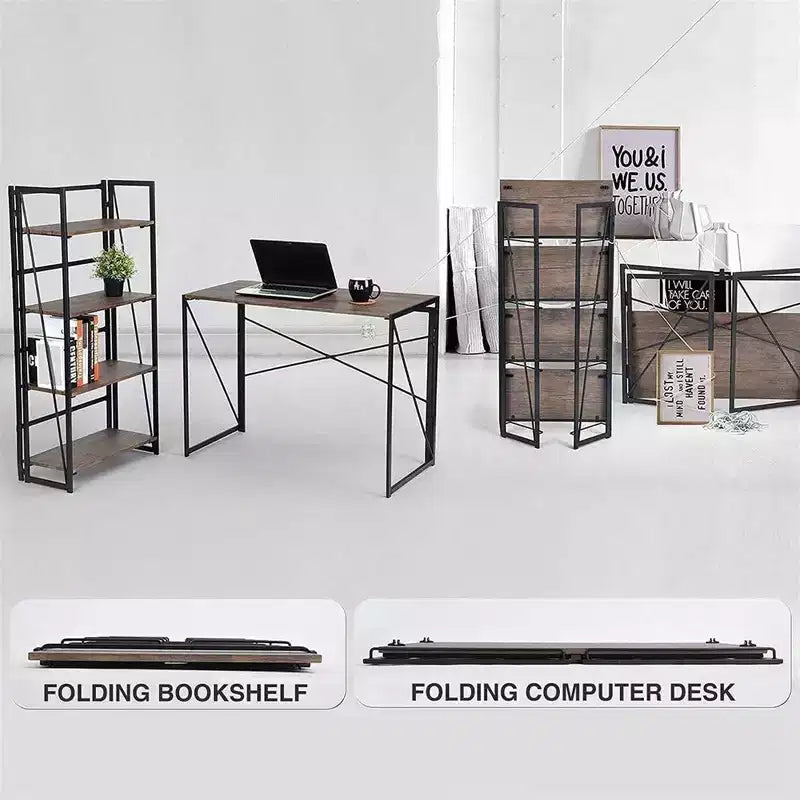 Bureau pliant moderne pour petit bureau d'ordinateur, marron, 99 cm