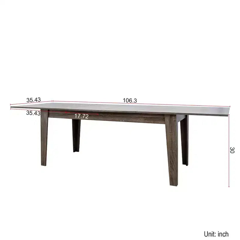 Large Extendable Dining Table, Modern Rectangular Expandable Dining Room Table with Wooden Legs for Living Room, Kitchen, Dining Room