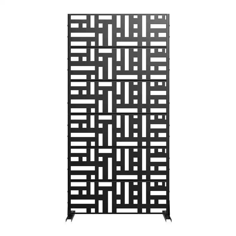 72 H35W Dovelina Black Metal Planter Box with Trellis Privacy Screen for Caf Patio,Garden & Balconies