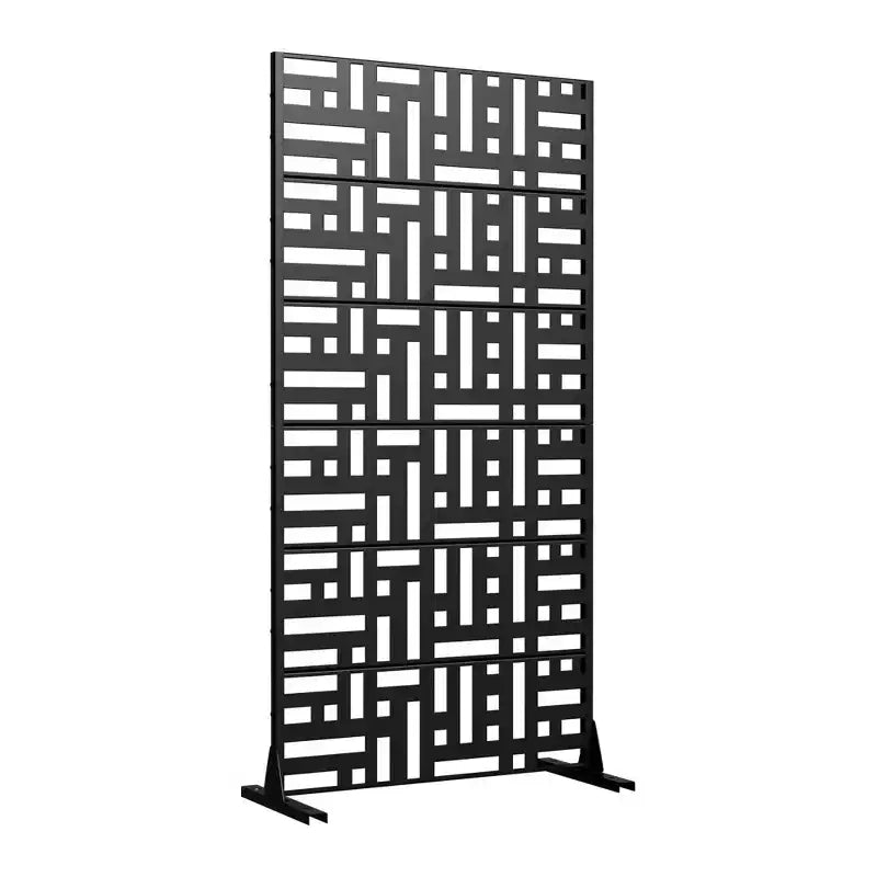 72 H35W Dovelina Black Metal Planter Box with Trellis Privacy Screen for Caf Patio,Garden & Balconies