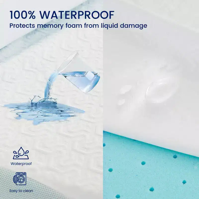 Belffin Memory Foam Mattress Topper King Size, Bed Mattress Topper Waterproof for Body Support & Pressure Relief, with Removable Cover