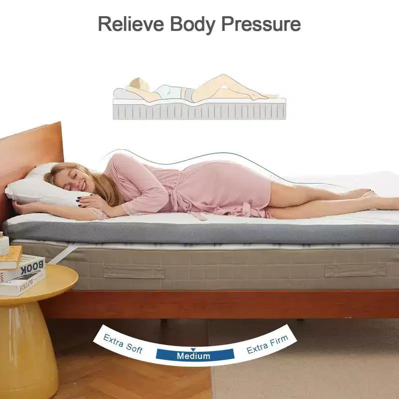 Belffin Memory Foam Mattress Topper King Size, Bed Mattress Topper Waterproof for Body Support & Pressure Relief, with Removable Cover
