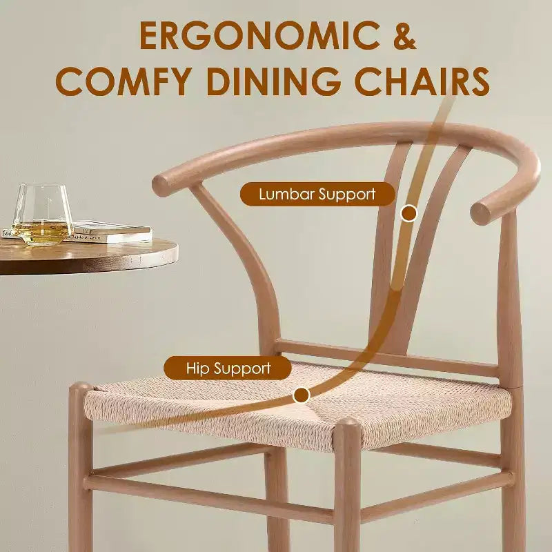 Pexfix Nature Metal Rattan Dining Room Chair Set of 2
