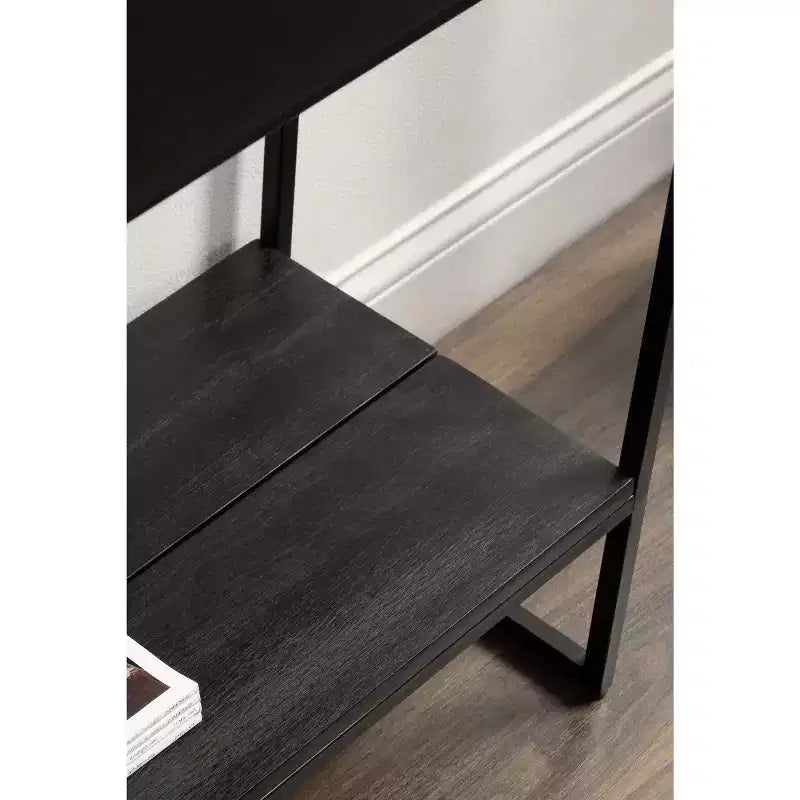 Kate and Laurel Malone Wood and Metal Console Table, 36x13x31, Black