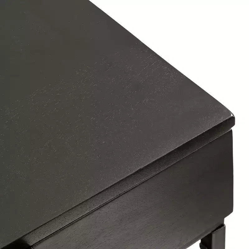 Kate and Laurel Malone Wood and Metal Console Table, 36x13x31, Black