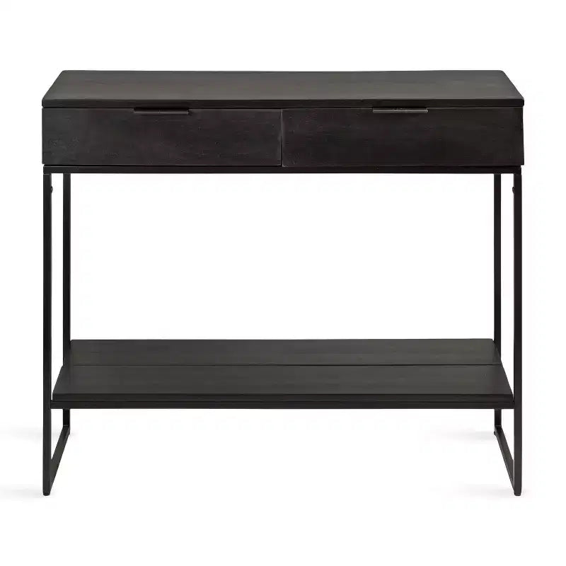 Kate and Laurel Malone Wood and Metal Console Table, 36x13x31, Black