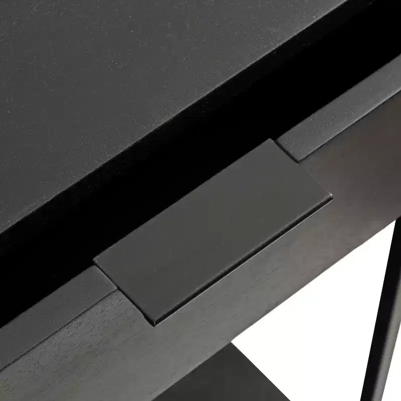 Kate and Laurel Malone Wood and Metal Console Table, 36x13x31, Black