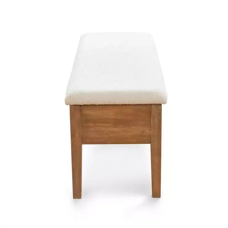 Subrtex Upholstered Storage Bench with Solid Wood Leg