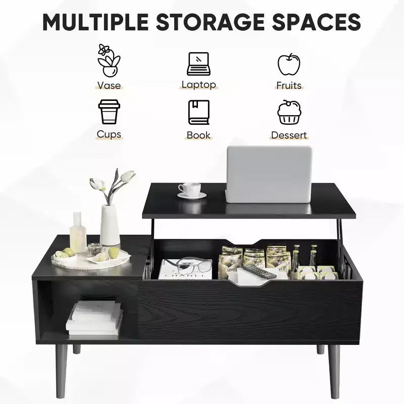 MAYEERTY Coffee Table - Lift Tabletop with Storage for Living Room