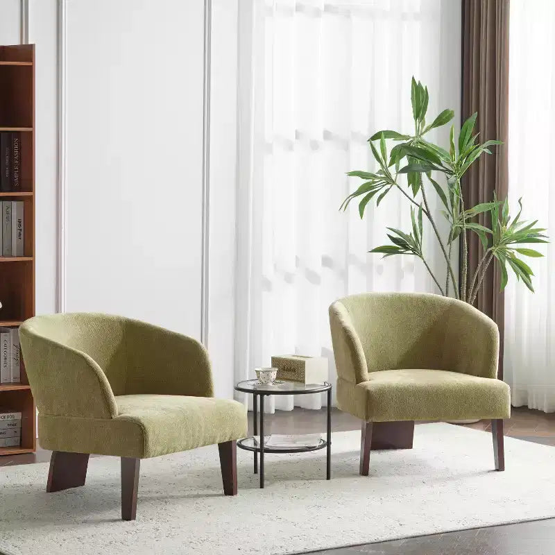 Christopher Knight Home Carla Mid-Century Modern Upholstered Accent Chair with Curved Back (Set of 2