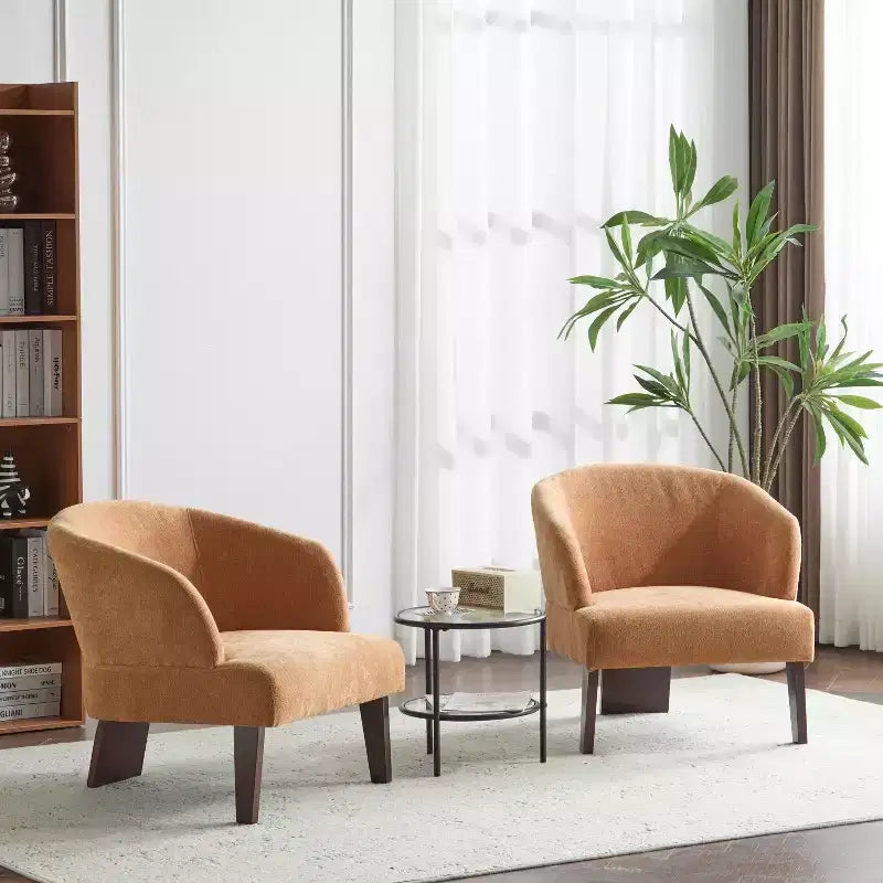 Christopher Knight Home Carla Mid-Century Modern Upholstered Accent Chair with Curved Back (Set of 2