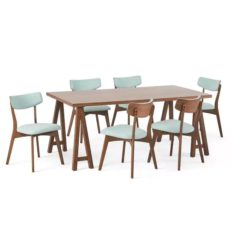 Christopher Knight Home Chazz Mid Century Modern Fabric Upholstered 7 Piece Dining Set