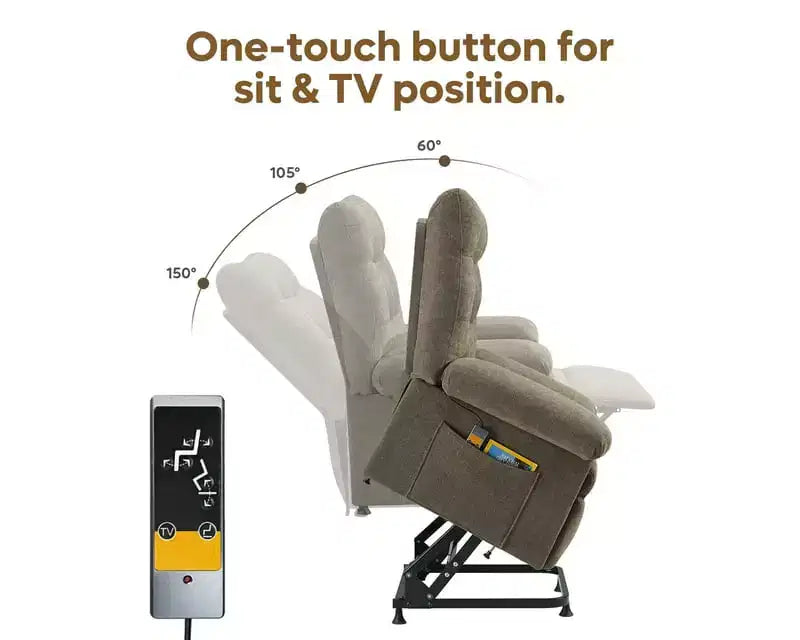 Bestier Power Lift Recliner Chair for Elderly,Adjustable Angle Electric Recliner With Triple Motor,Side Pocket&Soft Recliner for Living Room & Bedroom