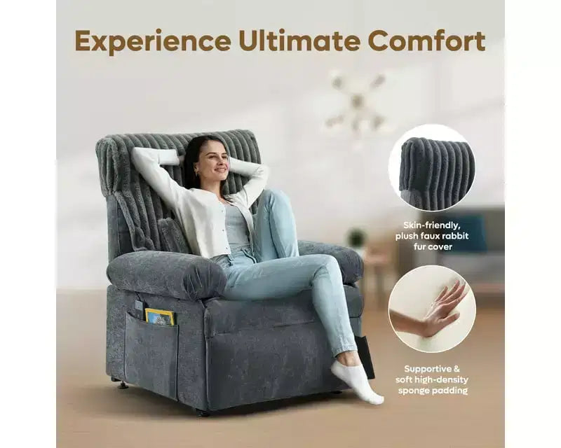 Bestier Power Lift Recliner Chair for Elderly,Adjustable Angle Electric Recliner With Triple Motor,Side Pocket&Soft Recliner for Living Room & Bedroom