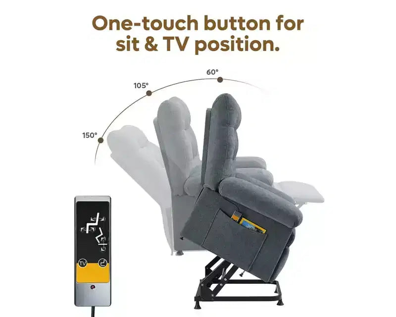 Bestier Power Lift Recliner Chair for Elderly,Adjustable Angle Electric Recliner With Triple Motor,Side Pocket&Soft Recliner for Living Room & Bedroom