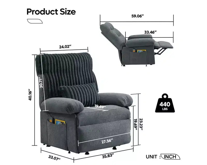 Bestier Power Lift Recliner Chair for Elderly,Adjustable Angle Electric Recliner With Triple Motor,Side Pocket&Soft Recliner for Living Room & Bedroom