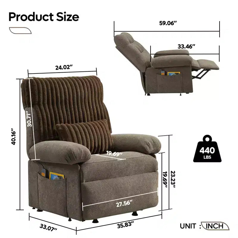 Bestier Power Lift Recliner Chair for Elderly,Adjustable Angle Electric Recliner With Triple Motor,Side Pocket&Soft Recliner for Living Room & Bedroom
