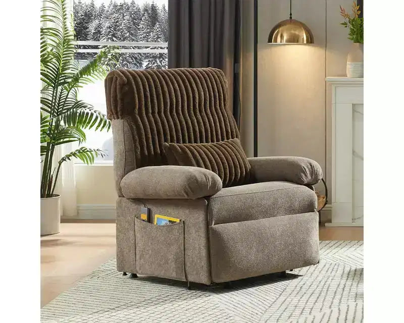 Bestier Power Lift Recliner Chair for Elderly,Adjustable Angle Electric Recliner With Triple Motor,Side Pocket&Soft Recliner for Living Room & Bedroom