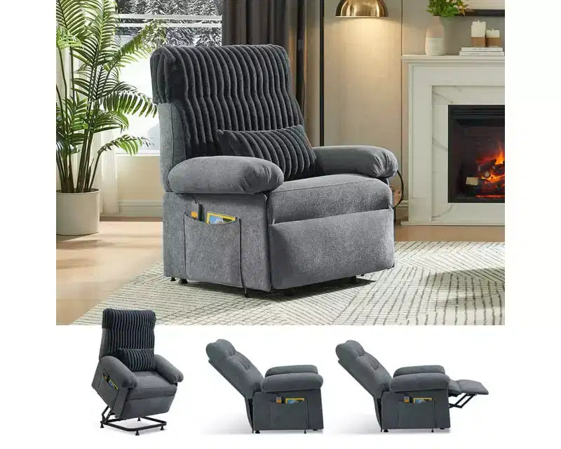 Bestier Power Lift Recliner Chair for Elderly,Adjustable Angle Electric Recliner With Triple Motor,Side Pocket&Soft Recliner for Living Room & Bedroom