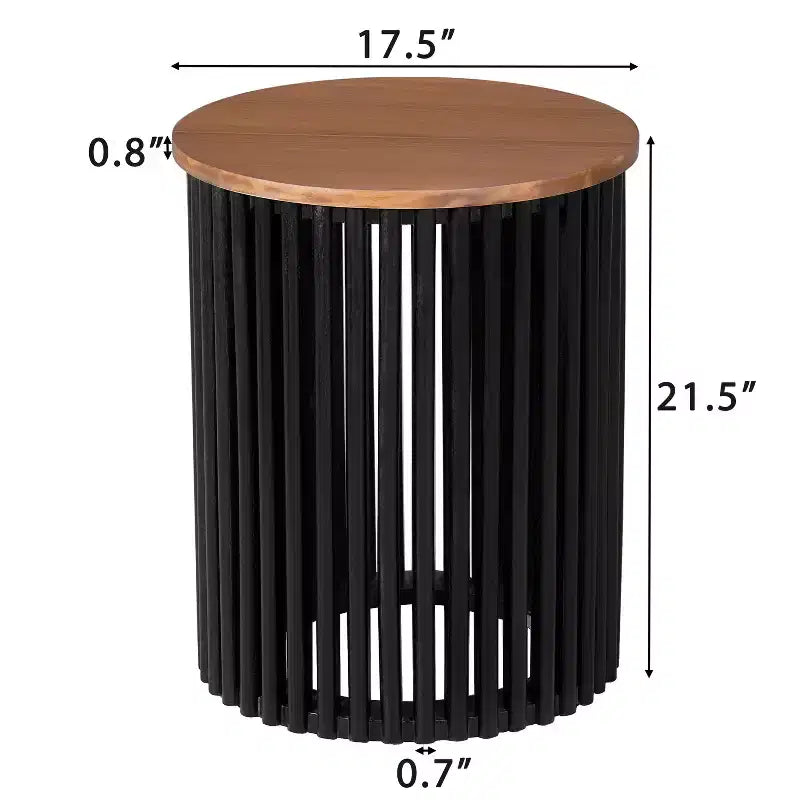 Christopher Knight Home Zanvia 17.5 Round Acacia Wood Handcrafted Side Table