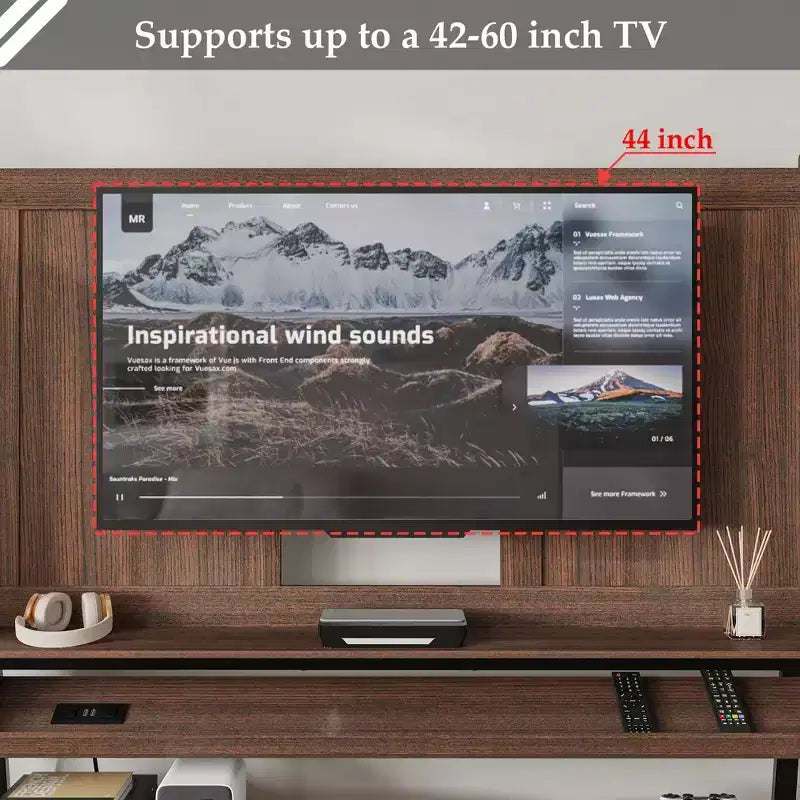 Famapy Modern Mobile TV Stand with Integrated Power Outlets - Supports 42 - 60 Inch TVs, Stylish Design for Home Entertainment Spaces