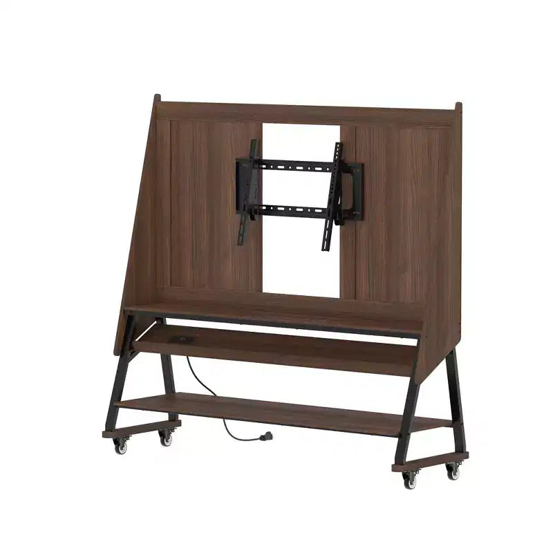 Famapy Modern Mobile TV Stand with Integrated Power Outlets - Supports 42 - 60 Inch TVs, Stylish Design for Home Entertainment Spaces