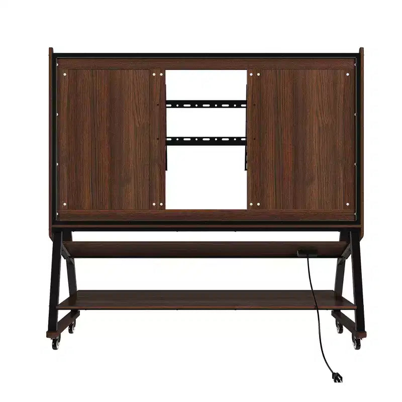 Famapy Modern Mobile TV Stand with Integrated Power Outlets - Supports 42 - 60 Inch TVs, Stylish Design for Home Entertainment Spaces
