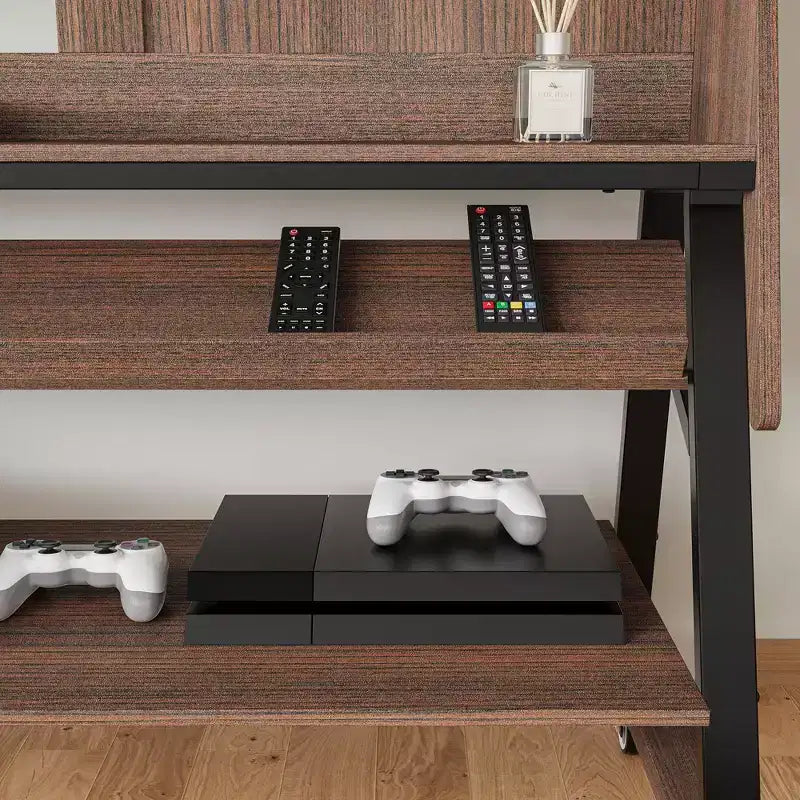 Famapy Modern Mobile TV Stand with Integrated Power Outlets - Supports 42 - 60 Inch TVs, Stylish Design for Home Entertainment Spaces