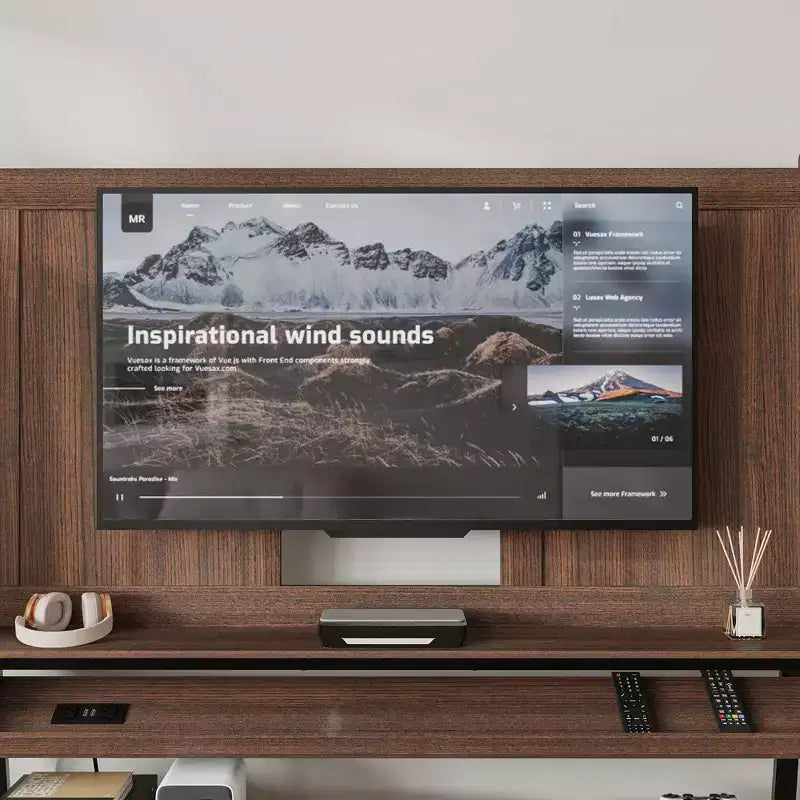 Famapy Modern Mobile TV Stand with Integrated Power Outlets - Supports 42 - 60 Inch TVs, Stylish Design for Home Entertainment Spaces