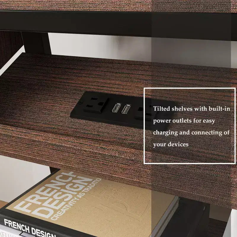 Famapy Modern Mobile TV Stand with Integrated Power Outlets - Supports 42 - 60 Inch TVs, Stylish Design for Home Entertainment Spaces