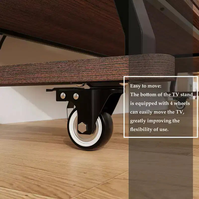 Famapy Modern Mobile TV Stand with Integrated Power Outlets - Supports 42 - 60 Inch TVs, Stylish Design for Home Entertainment Spaces