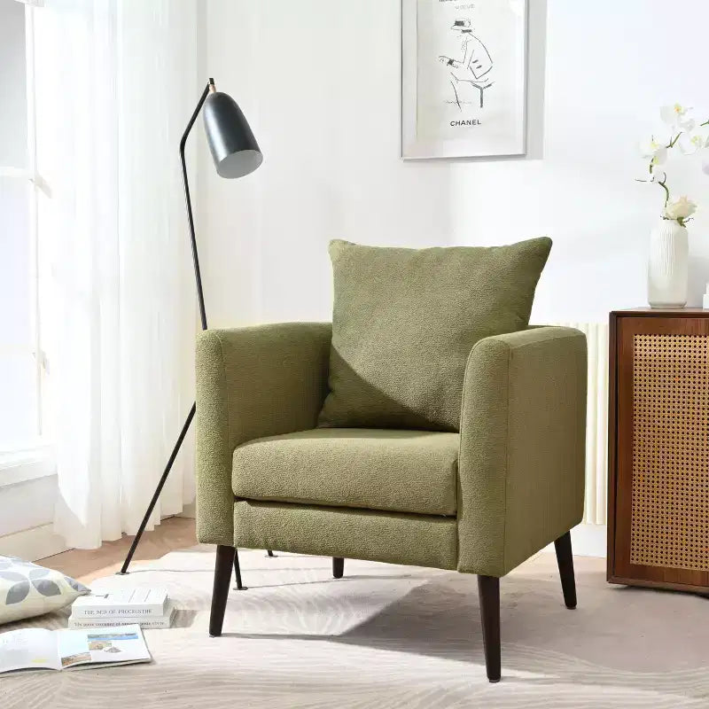 Okak Modern Upholstered Arm Accent Chair for Bedroom,Comfy Lounge Chair for Living Room,Apartment