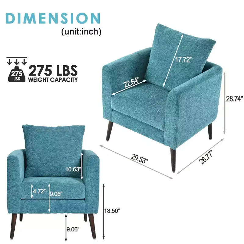 Okak Modern Upholstered Arm Accent Chair for Bedroom,Comfy Lounge Chair for Living Room,Apartment