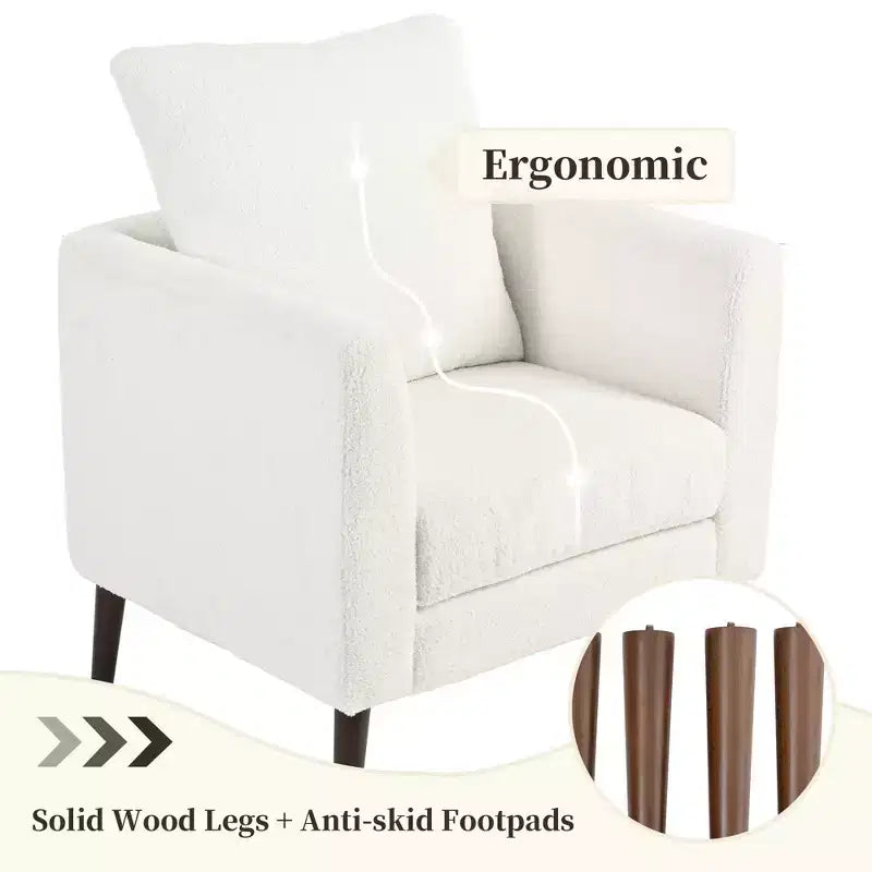 Okak Modern Upholstered Arm Accent Chair for Bedroom,Comfy Lounge Chair for Living Room,Apartment