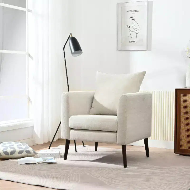 Okak Modern Upholstered Arm Accent Chair for Bedroom,Comfy Lounge Chair for Living Room,Apartment