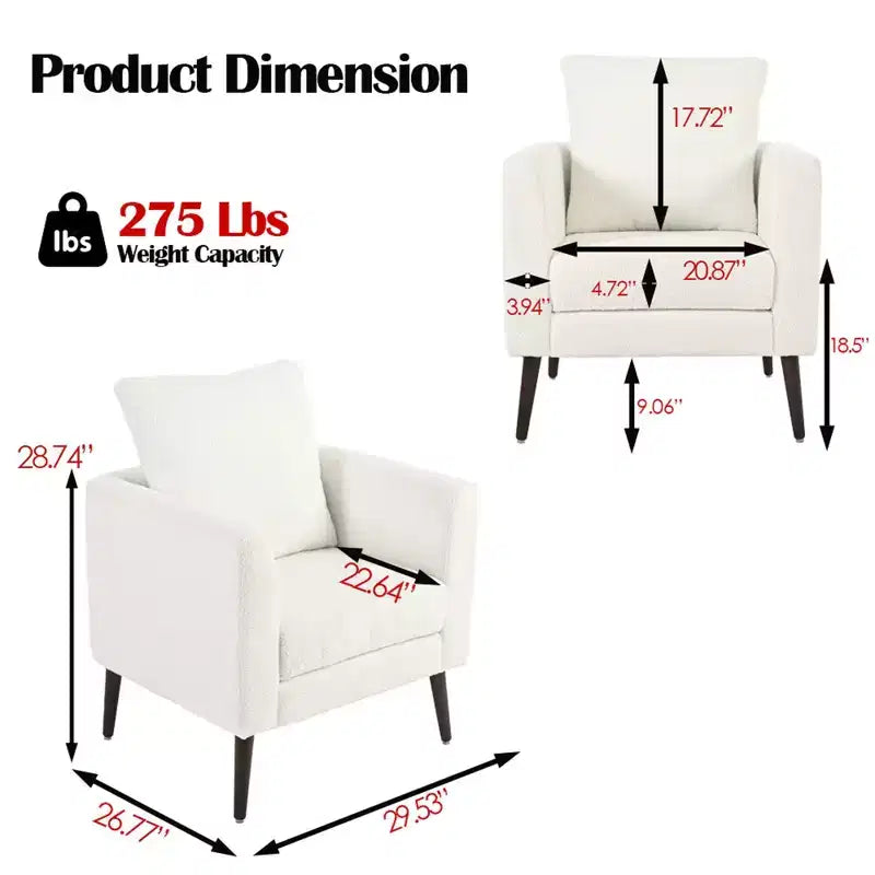 Okak Modern Upholstered Arm Accent Chair for Bedroom,Comfy Lounge Chair for Living Room,Apartment