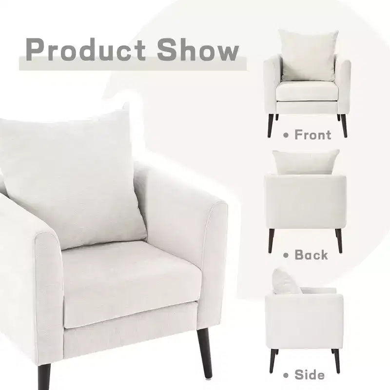 Okak Modern Upholstered Arm Accent Chair for Bedroom,Comfy Lounge Chair for Living Room,Apartment