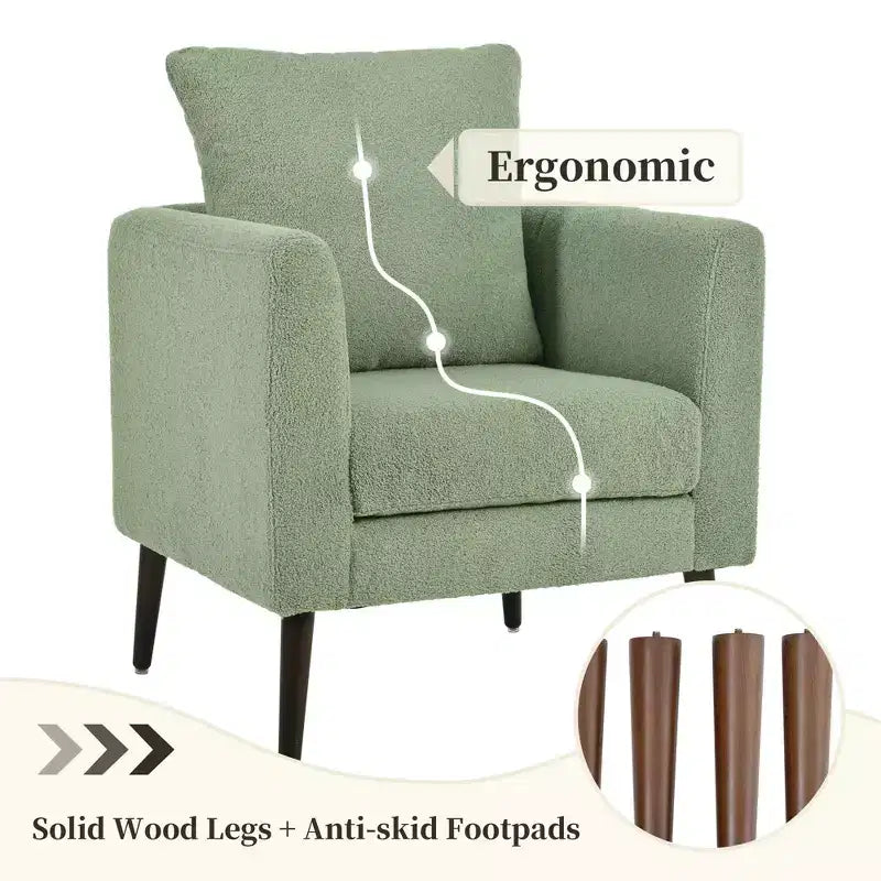 Okak Modern Upholstered Arm Accent Chair for Bedroom,Comfy Lounge Chair for Living Room,Apartment