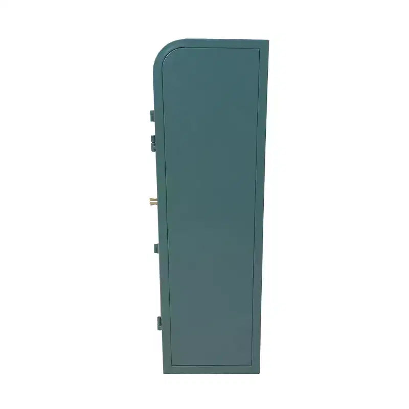 Chic Crate-Army Green 2-Door Wall-Mounted Metal Cabinet  Tempered Glass Shelves | Multi-Room | Bath, Kitchen, Office