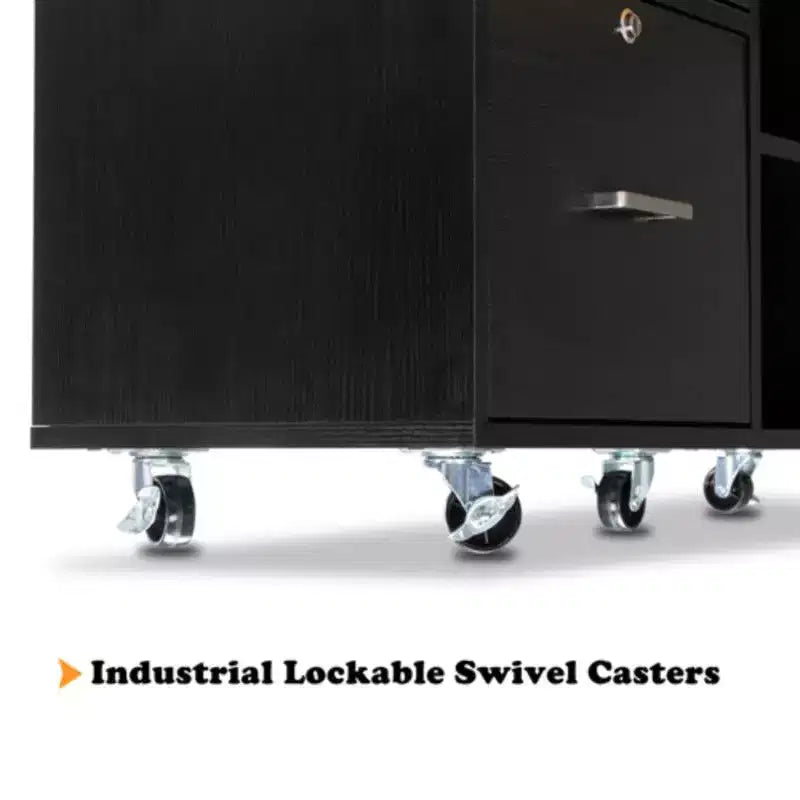 Karl Home 4-Drawer Black MDF 40.94in. W File Cabinet