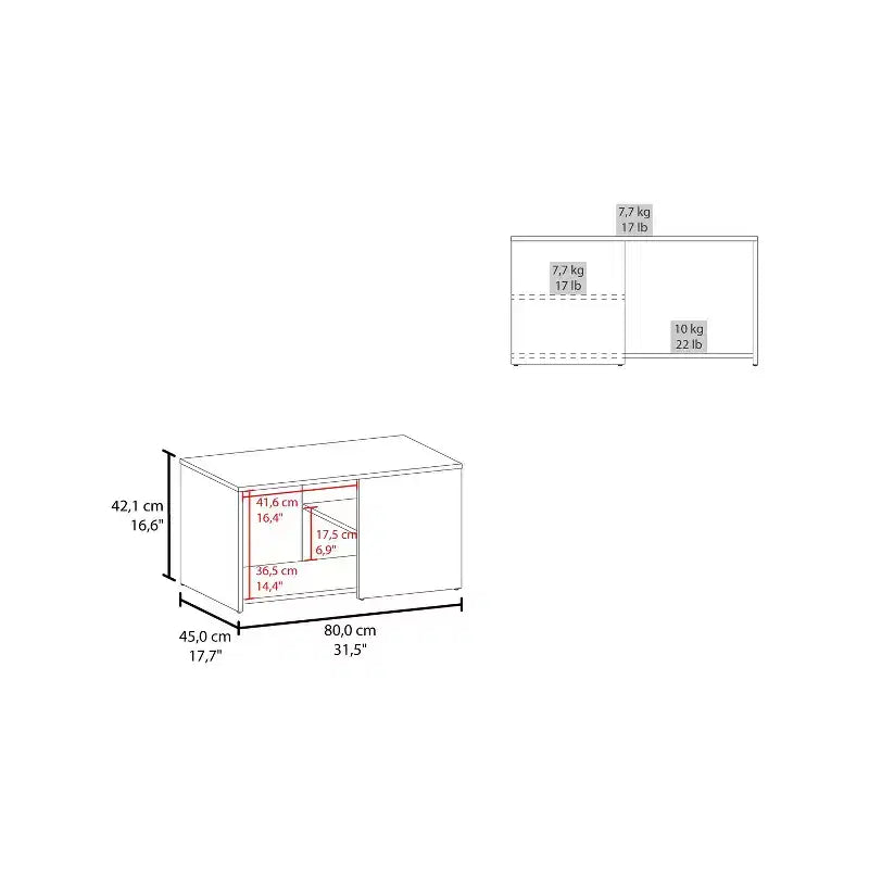 Okak Rectangle Coffee Table with Spacious Open Shelf and Durable Material for Living Room/Office, Space-Saving