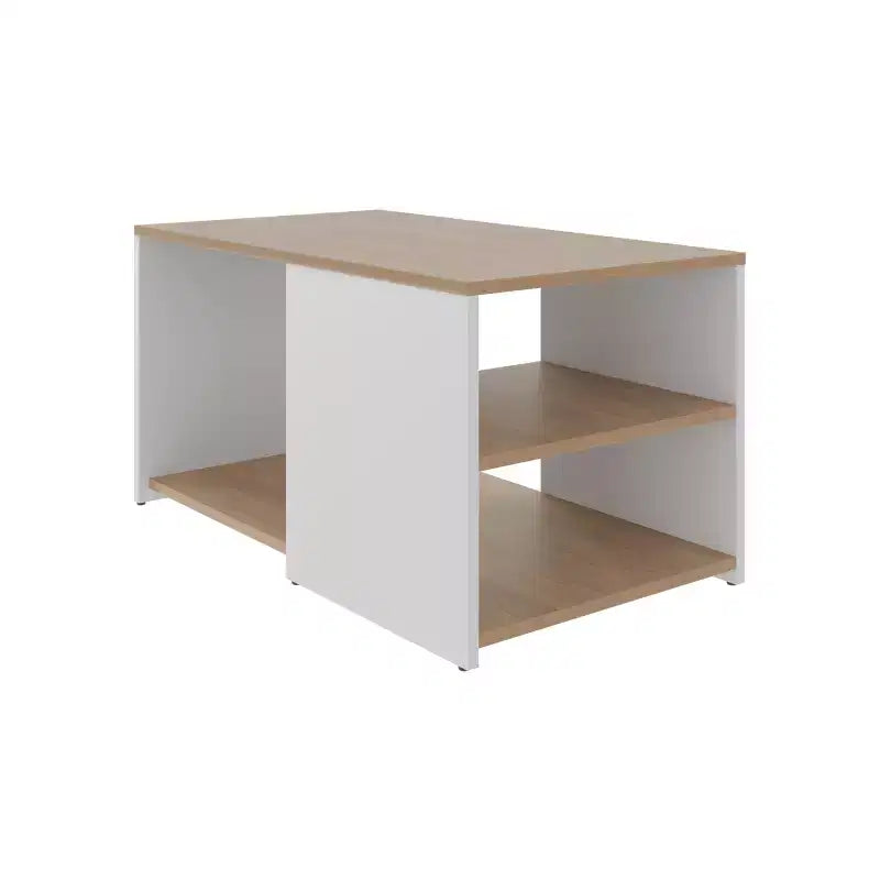 Okak Rectangle Coffee Table with Spacious Open Shelf and Durable Material for Living Room/Office, Space-Saving