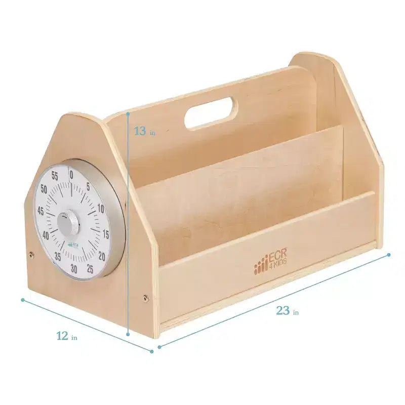 ECR4Kids Double-Sided Book Caddy with Countdown Timer, Portable Library